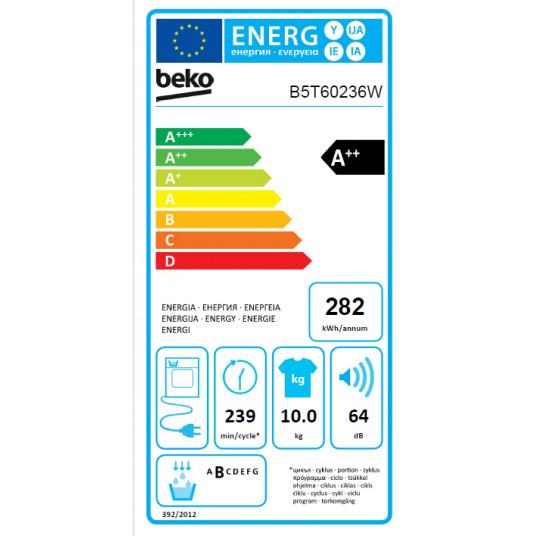 Džiovyklė Beko B5T60236W