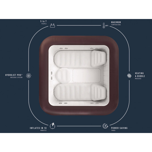 Masažinis baseinas Bestway Lay-z-Spa Maldives Pro7 2025 jacuzzi WiFi app LED 5-7os6001U