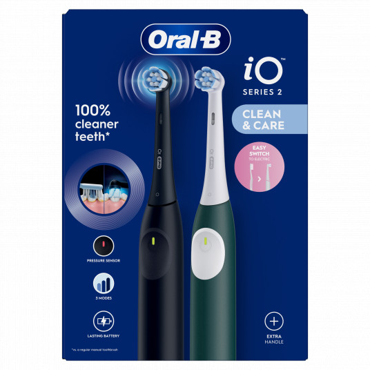 Elektrinis Dantų Šepetėlis Oral-B iO2 DUO, juodas ir žalias