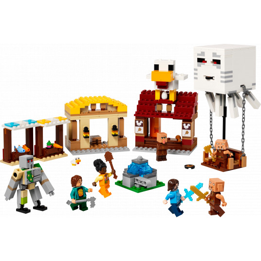 LEGO® 21273 Minecraft® Gastas balionas ir kaimo užpuolimas