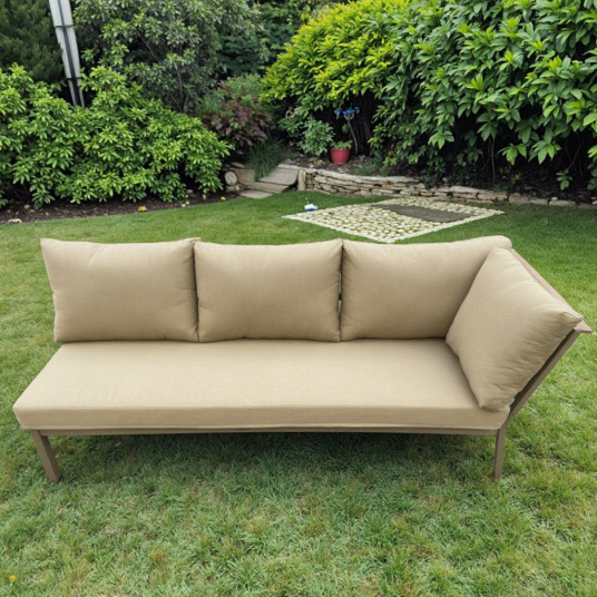 Kampinis lauko baldų komplektas Vega, su aukštu stalu, beige