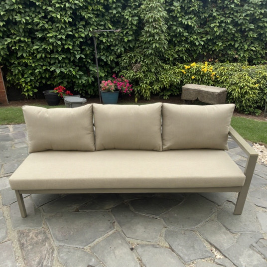 Kampinis lauko baldų komplektas Vega, su aukštu stalu, beige