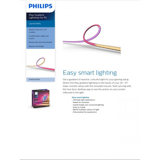 Philips Hue Gradient PC strip, 3x 24''-27''