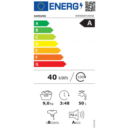 Skalbimo mašina Samsung WW90DB7U94GEU4