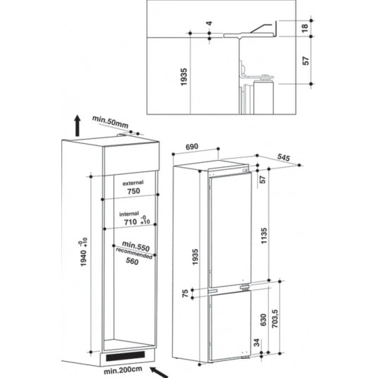 Įmontuojamas šaldytuvas Whirlpool SP40 812 EU 2