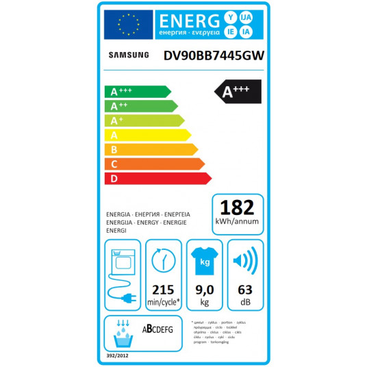 Džiovyklė Samsung DV90BB7445GWS7