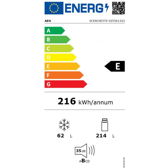 Įmontuojamas šaldytuvas AEG SCE819E5TS