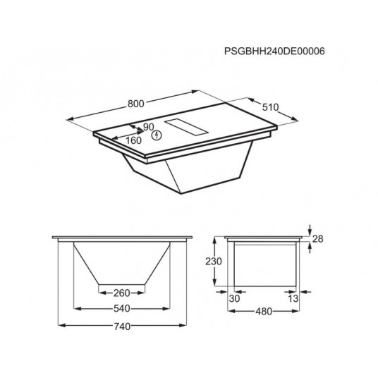 Indukcinė kaitlentė su integruotu gartraukiu AEG SaphirMatt® TH84CC23CZ SaphirMatt