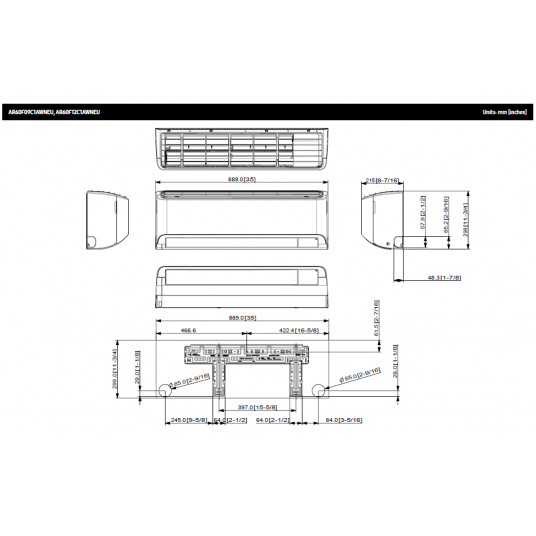 SAMSUNG BEVĖJO oro kondicionieriaus Windfree™ Comfort S2 (buv. Arise) 3.5/4.0 kW Multi split vidinis blokas AR60F12C1AWNEU + AR-CH01E