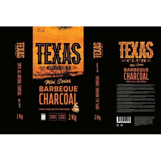 Medžio anglis „Texas Club“ ANGL2NEW, 2 kg