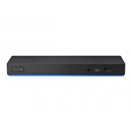 HP Elite USB-C Dock G4| 1 × USB 3.0|1 × USB-C| 3,5 mm Audio Jack|1 × Gigabit Ethernet|1 × HDMI 2.0|1 × DisplayPort|2 × Powered USB 3.0|1 × USB 2.0| Aunaujintas/Renew
