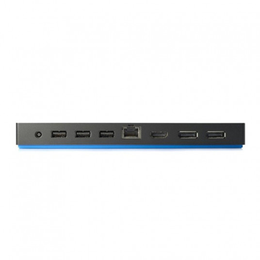HP Elite USB-C Dock G4| 1 × USB 3.0|1 × USB-C| 3,5 mm Audio Jack|1 × Gigabit Ethernet|1 × HDMI 2.0|1 × DisplayPort|2 × Powered USB 3.0|1 × USB 2.0| Aunaujintas/Renew
