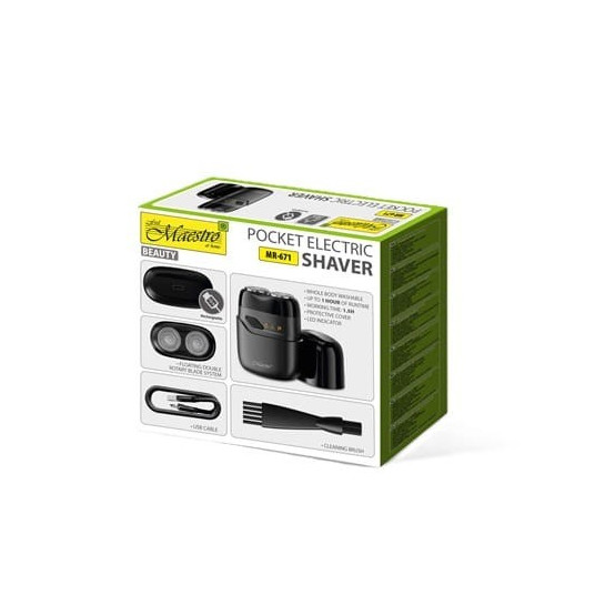 Elektrinis kelioninis skustuvas USB MAESTRO MR-671