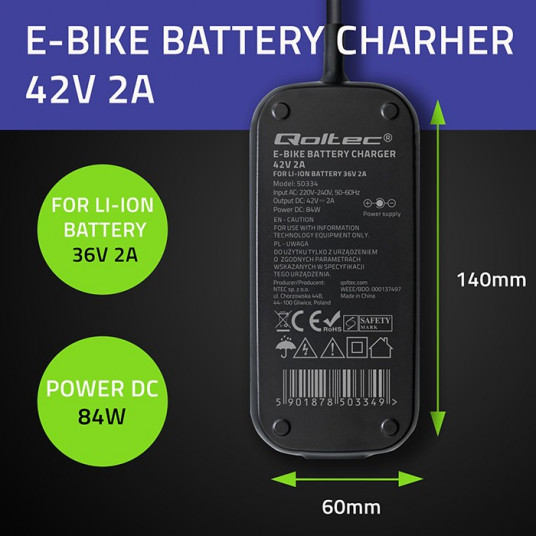 Charger for ebike XIAOMI 36V 42V 2A 8.0x8.0