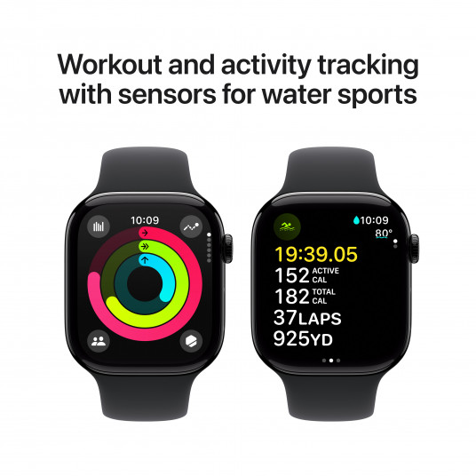 Išmanusis laikrodis Apple Watch Series 10 GPS 46mm Jet Black Aluminium Case with Black Sport Band - M/L MWWQ3ET/A