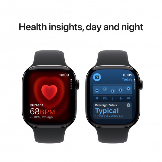Išmanusis laikrodis Apple Watch Series 10 GPS 46mm Jet Black Aluminium Case with Black Sport Band - M/L MWWQ3ET/A