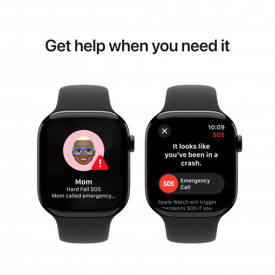 Išmanusis laikrodis Apple Watch Series 10 GPS 46mm Jet Black Aluminium Case with Black Sport Band - M/L MWWQ3ET/A