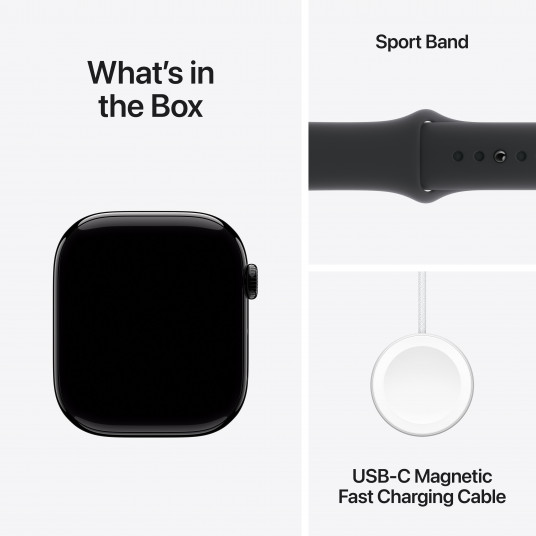 Išmanusis laikrodis Apple Watch Series 10 GPS 46mm Jet Black Aluminium Case with Black Sport Band - M/L MWWQ3ET/A