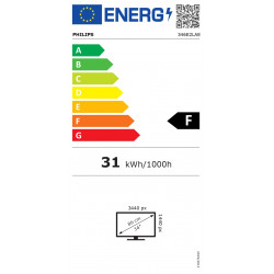 Philips E-line | 346E2LAE | 34 in | VA | WQHD 3440 x 1440 at 100 Hz | 300 cd/m² | HDMI, DisplayPort, USB-C | 65 Watt | Height, tilt | Speaker(s)