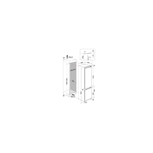 Įmontuojamas šaldytuvas Whirlpool WHC20 T352