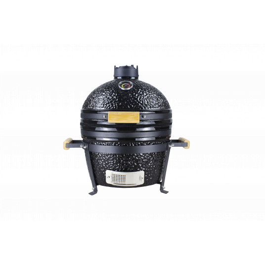 Kepsninė (Grilis) BIGGRILL Kamado Mini 16" juodas + daugiafunkcinė 2 zonų sistema + plieninis pelenų valymo įrankis + kepsninės uždangalas + keramikinis vištos laikiklis