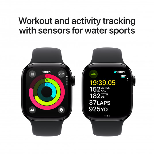 Išmanusis laikrodis Apple Watch Series 10 GPS 42mm Jet Black Aluminium Case with Black Sport Band - S/M