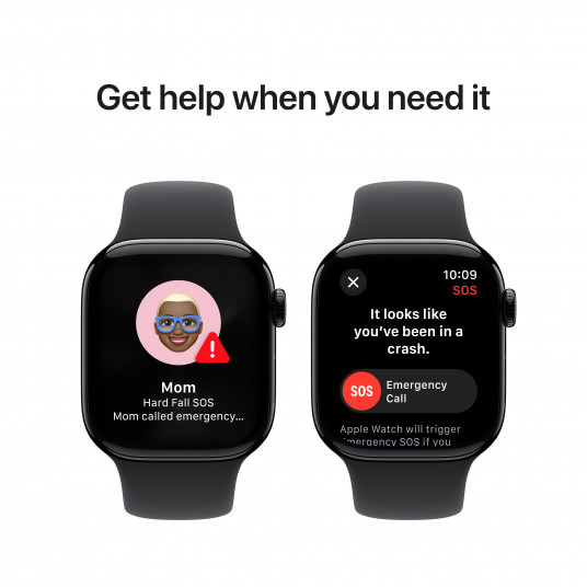 Išmanusis laikrodis Apple Watch Series 10 GPS 42mm Jet Black Aluminium Case with Black Sport Band - S/M