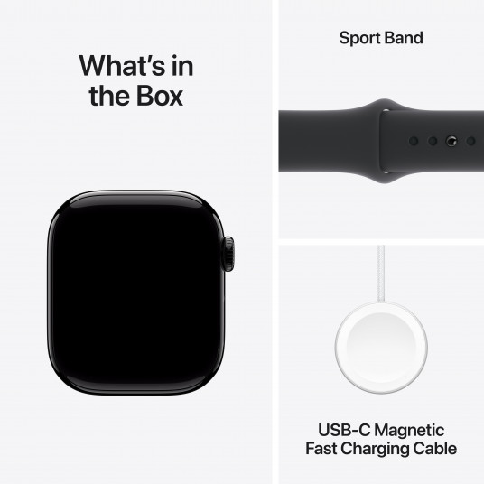 Išmanusis laikrodis Apple Watch Series 10 GPS 42mm Jet Black Aluminium Case with Black Sport Band - S/M