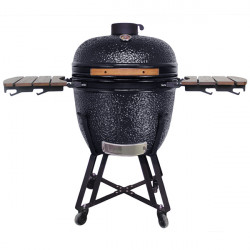 Kepsninė (Grilis) BIGGRILL Kamado Pro 23,5" juodas + daugiafunkcinė 2 zonų sistema + plieninis pelenų valymo įrankis + kepsninės uždangalas + keramikinis vištos laikiklis