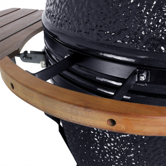 Kepsninė (Grilis) BIGGRILL Kamado Pro 23,5" juodas + daugiafunkcinė 2 zonų sistema + plieninis pelenų valymo įrankis + kepsninės uždangalas + keramikinis vištos laikiklis