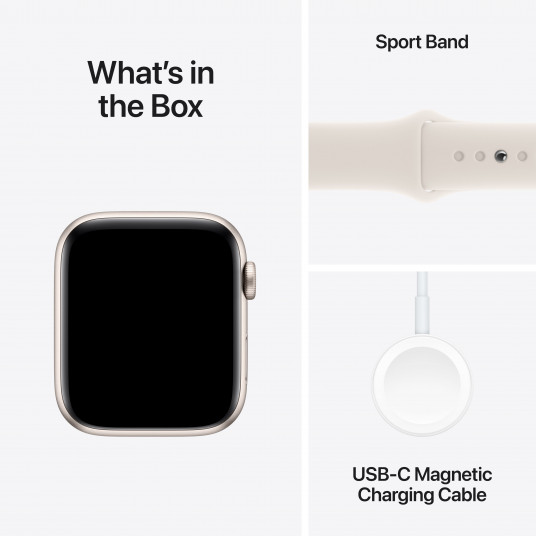 Išmanusis laikrodis Apple Watch SE GPS 44mm Starlight Aluminium Case with Starlight Sport Band - M/L (open box)