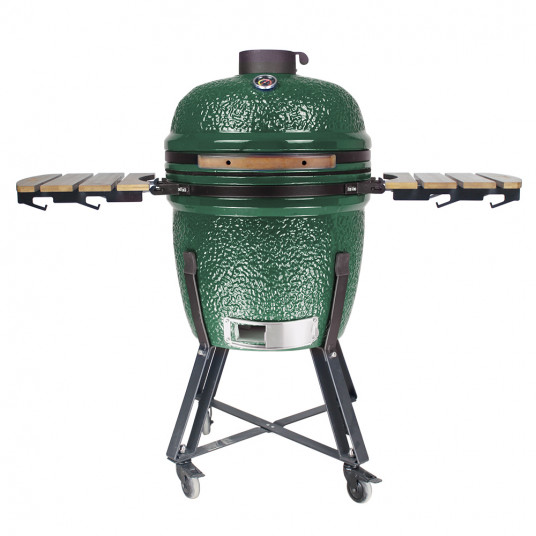 Kepsninė (Grilis) BIGGRILL Kamado Medium 21" žalias + daugiafunkcinė 2 zonų sistema + plieninis pelenų valymo įrankis + kepsninės uždangalas + keramikinis vištos laikiklis