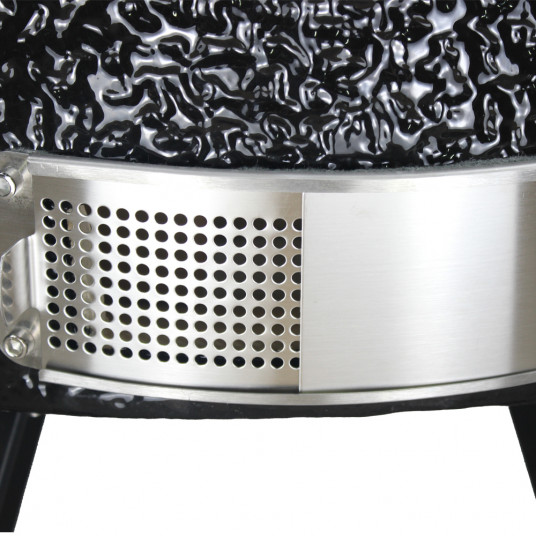 Kepsninė (Grilis) BIGGRILL Kamado Medium 21" juodas + daugiafunkcinė 2 zonų sistema + plieninis pelenų valymo įrankis + kepsninės uždangalas + keramikinis vištos laikiklis