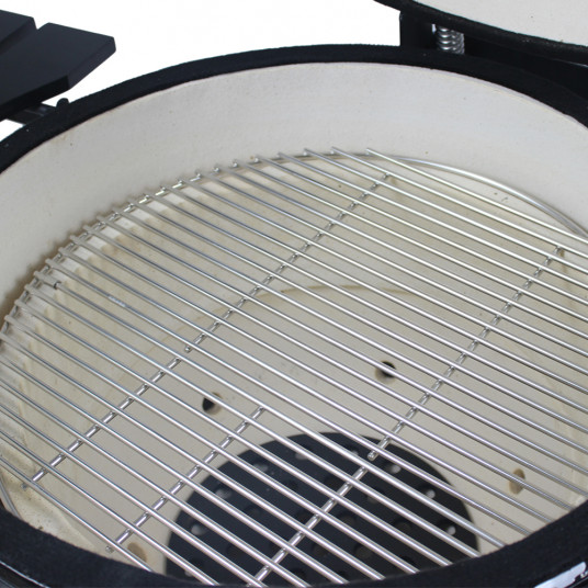 Kepsninė (Grilis) BIGGRILL Kamado Medium 21" juodas + daugiafunkcinė 2 zonų sistema + plieninis pelenų valymo įrankis + kepsninės uždangalas + keramikinis vištos laikiklis