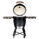 Kepsninė (Grilis) BIGGRILL Kamado Medium 21" juodas + daugiafunkcinė 2 zonų sistema + plieninis pelenų valymo įrankis + kepsninės uždangalas + keramikinis vištos laikiklis