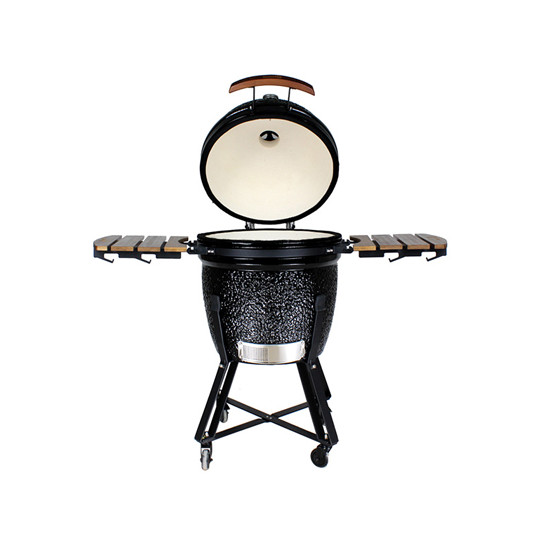 Kepsninė (Grilis) BIGGRILL Kamado Medium 21" juodas + daugiafunkcinė 2 zonų sistema + plieninis pelenų valymo įrankis + kepsninės uždangalas + keramikinis vištos laikiklis
