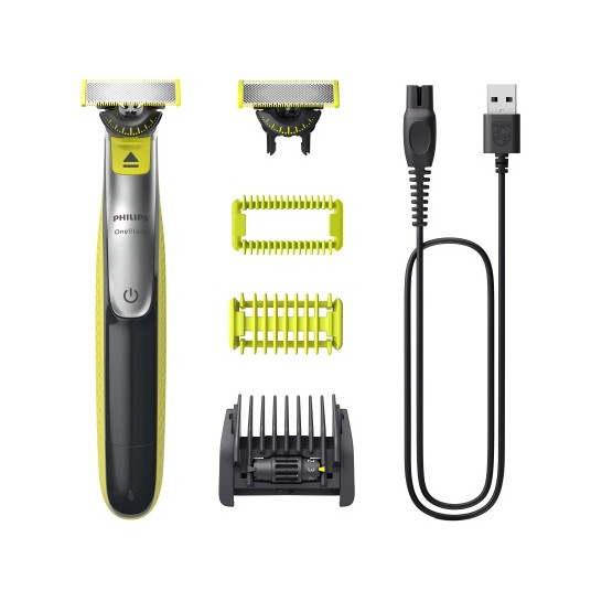 Philips OneBlade 360 QP2834/23 Veido ir kūno plaukų skustuvas / kirpimo mašinėlė, Grey/Lime