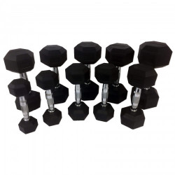 GUMUOTŲ HANTELIŲ RINKINYS 1-10KG
