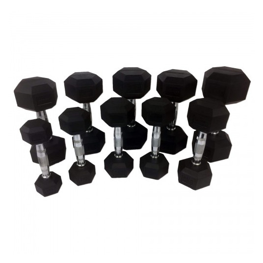GUMUOTŲ HANTELIŲ RINKINYS 1-10KG