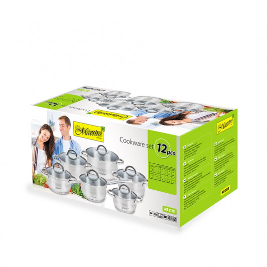 Maestro MR-2120 Puodų rinkinys iš 12 elementų