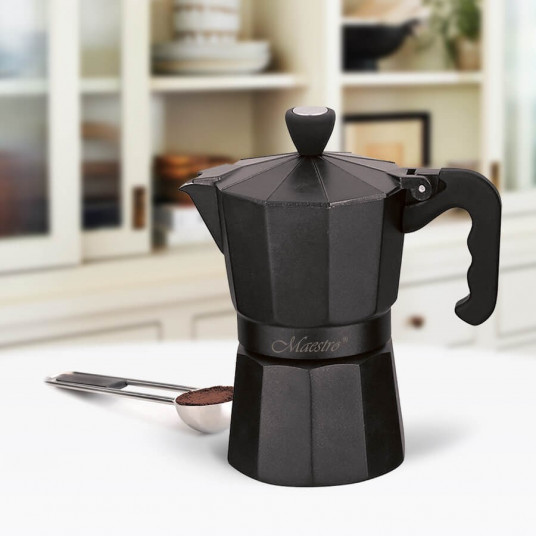 Maestro 3 puodelių kavos aparatas MR-1666-3-BLACK juodas