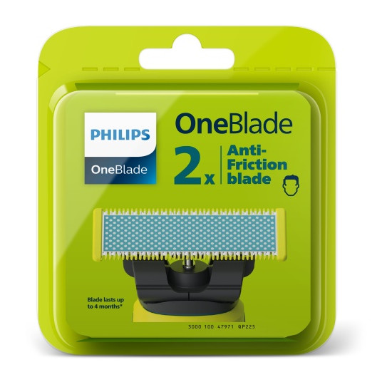 Philips OneBlade Anti-Friction blade QP225/50 Atsarginiai barzdaskutės peiliukai, Mėlyna/Žalia