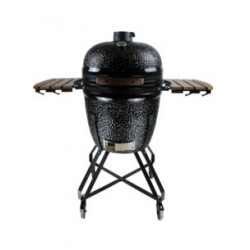 Kepsninė BIGGRILL Kamado 26" juodas + daugiafunkcinė 2 zonų sistema + plieninis pelenų valymo įrankis + kepsninės uždangalas + keramikinis vištos laikiklis