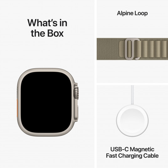 Išmanusis laikrodis Apple Watch Ultra 2 GPS + Cellular, 49mm Titanium Case with Olive Alpine Loop - Large MRF03UL/A