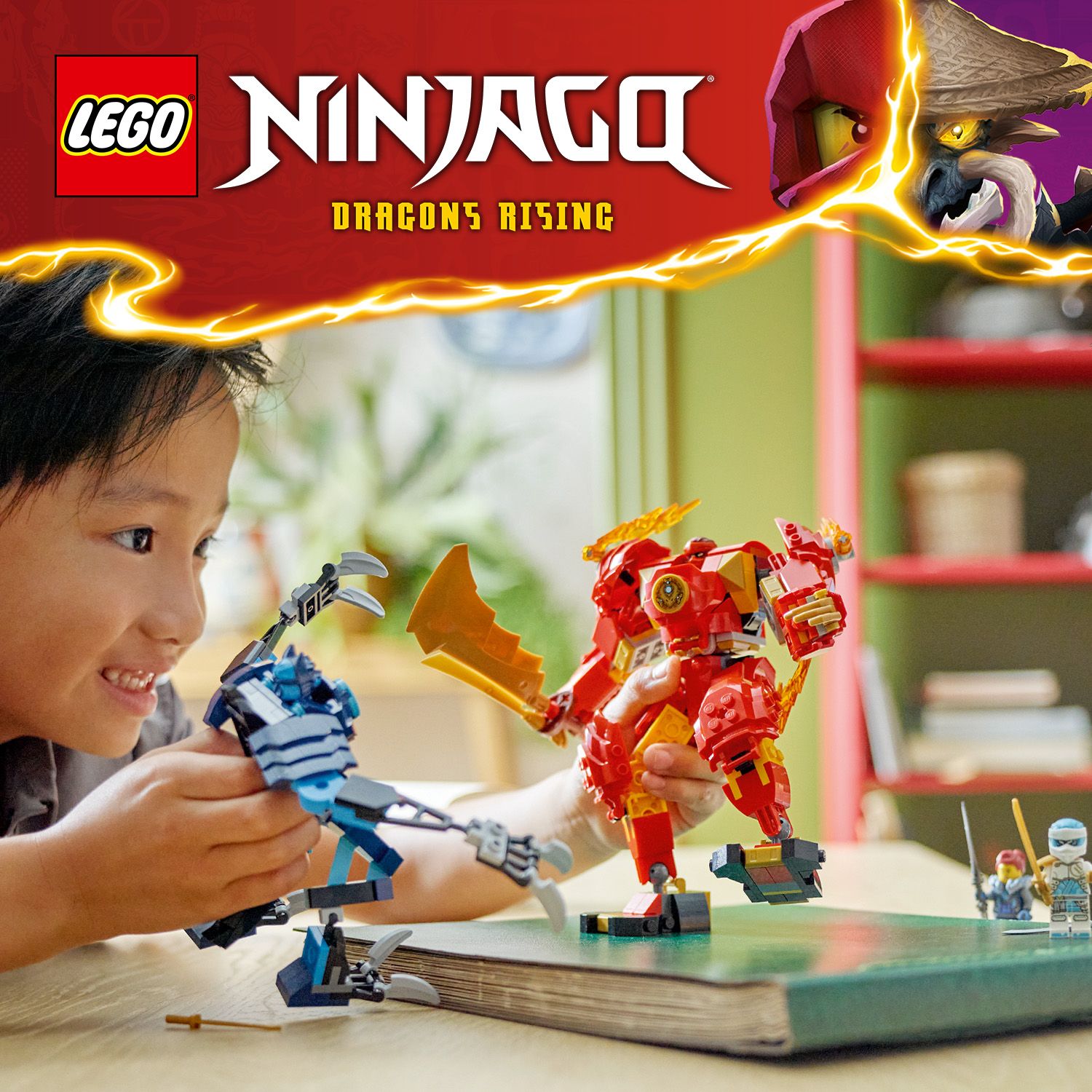 Pārsteidzoši pielāgojams NINJAGO® robotu rotaļu komplekts